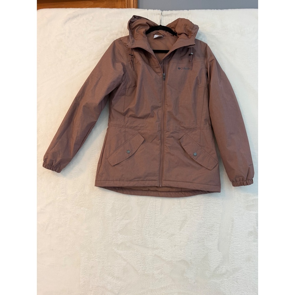 Columbia Omni-Tech Hooded Jacket‎ Mauve Brown XL0915 Womens Medium